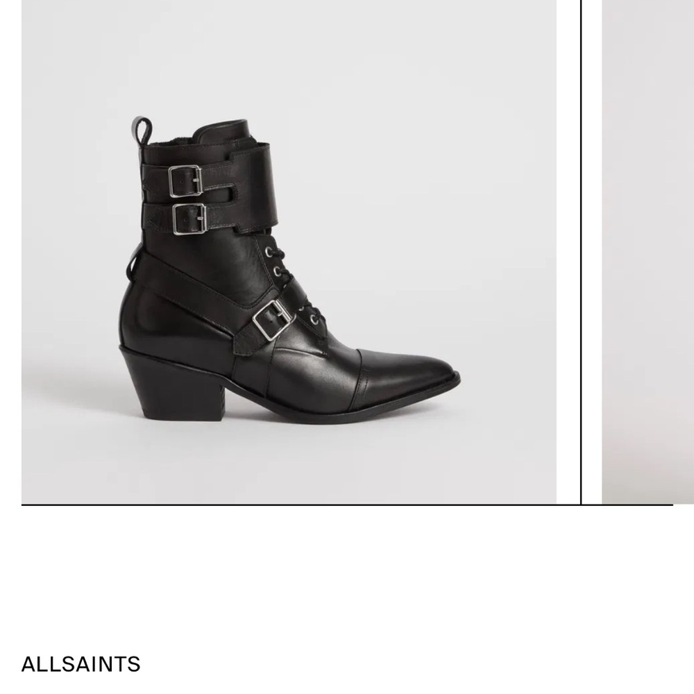 All Saints Black Combat & Moto Boots